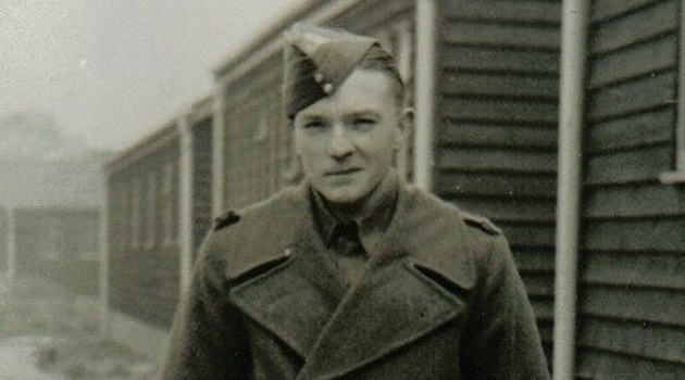 Black and white image of a soldier