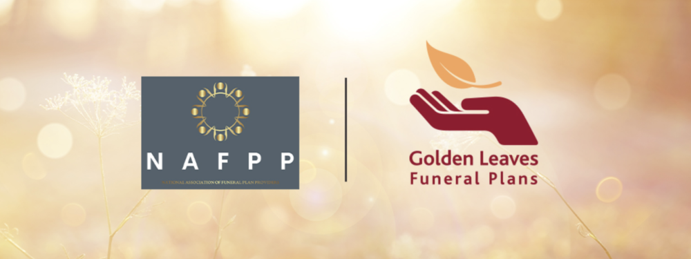 Banner with the NAFPP and Golden Leaves Funeral Plans logos