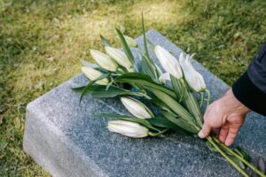 Laying Flowers on a Grave