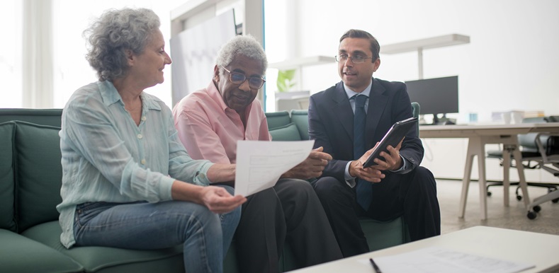 Elderly Couple with Professional