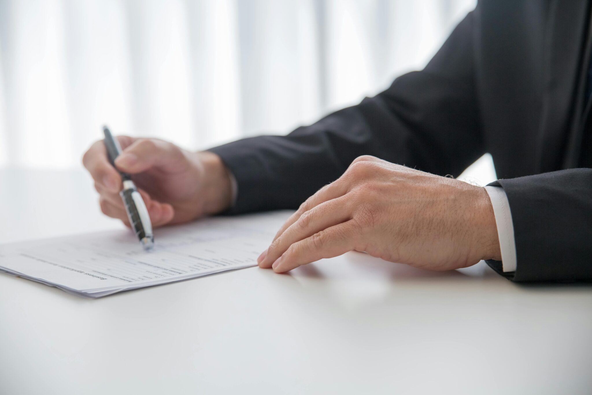 Man checking document