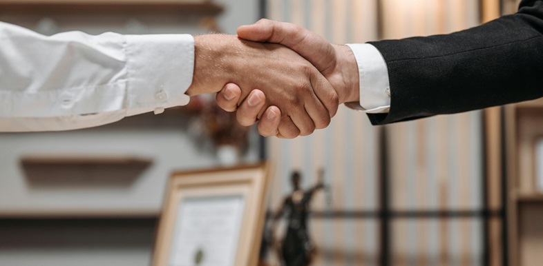 Two men shaking hands