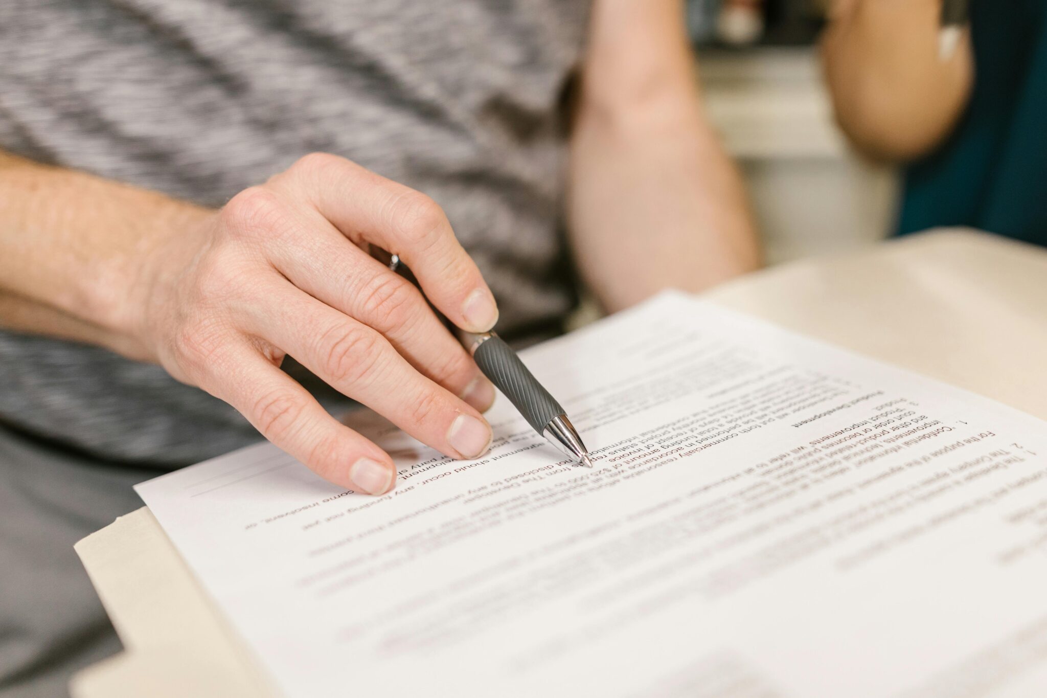 Man reviewing contract