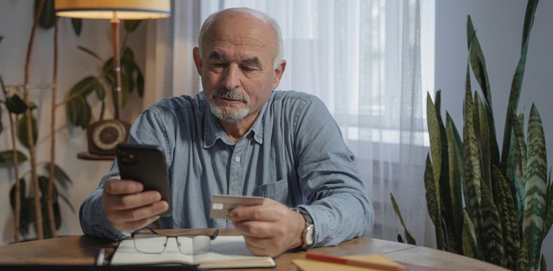 Man looking at phone